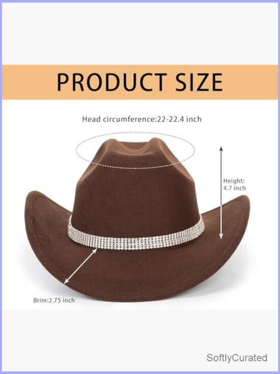 Vintage Roll Up Cowboy Hat with Decorative Band Adjustable main image 4